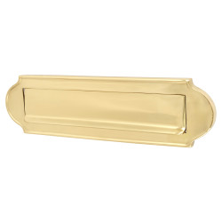 Victorian Shaped Letter Plate - 277 x 77mm - Polished Brass