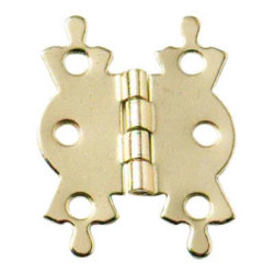 Butterfly Cabinet Hinge - 42 x 36 x 1mm - Polished Brass - Pair