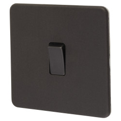 Knightsbridge 10AX 1 Gang Screwless Flat Plate Light Switch - Smoked Bronze