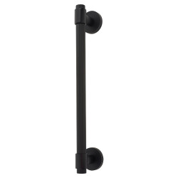 Hampstead Thick Lines T-Bar Door Pull Handle on Rose - Screw Fix - 300mm Centres - Matt Black