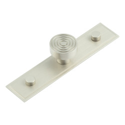 Hoxton by Frelan Murray Round Cabinet Knob on Stepped Backplate - 30mm Diameter - Satin Nickel