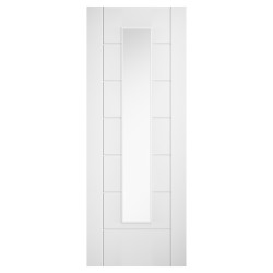 LPD Linear 1 Light Clear Glazed Pre-Finished Semi-Solid Internal Door - 1981 x 838 x 35mm - White
