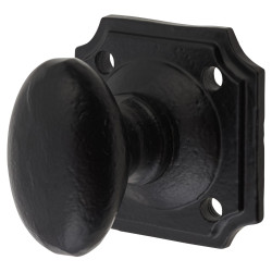 Olde Forge Bathroom Turn & Release - 52mm Diameter - Smooth Black