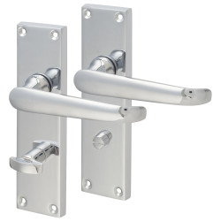Touchpoint Polished Chrome Victorian Straight Bathroom Door Handles - 155 x 42mm