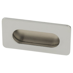 Touchpoint Rectangular Flush Cabinet Pull Handle - 74 x 39mm - Polished Chrome