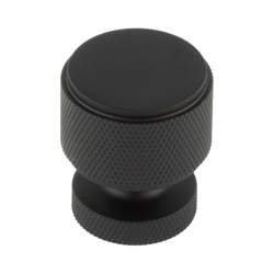 Burlington by Frelan Piccadilly Knurled Round Cabinet Knob - 30mm Diameter - Black