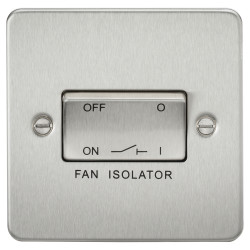 Knightsbridge 10A 1 Gang Flat Plate Triple Pole Fan Isolator Switch - Brushed Chrome