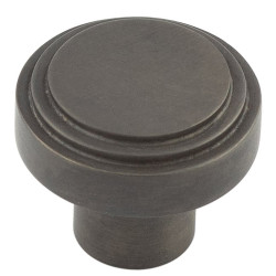 Hoxton by Frelan Cropley Stepped Round Cabinet Knob - 30mm Diameter - Dark Bronze