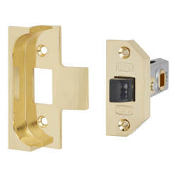 UNION 2650 Rebated Tubular Latch - 64mm Case - 44mm Backset - Polished Brass
