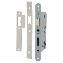 Arrone AR8104 DIN Mortice Nightlatch - 88mm Case - 60mm Backset - Square - Satin Stainless Steel