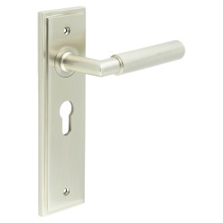 Burlington by Frelan Satin Nickel Fire Rated Euro Lock Door Handles - Piccadilly - 200 x 55mm