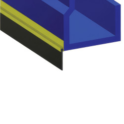 Stormguard Door Bottom Heavy Duty 25mm Rubber Seal - 2134mm Length - Silver