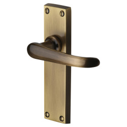 Heritage Brass by M Marcus Antique Brass Latch Door Handles - Windsor Range - 154 x 40mm