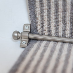 Altro Lines Stair Rod with Round Bulb Finials - 900mm Length - Satin Nickel