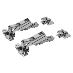 Klug Clip-On Cabinet Hinge - 165° - Overlay - Zinc Plated - Pair