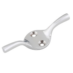 Twin Horn Cleat Hook - 75mm Length - Polished Chrome