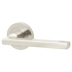 Touchpoint Satin Nickel Door Handles on Round Rose - Lexi Range
