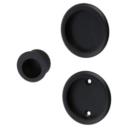 Klug Round 3 Piece Flush Handle Set - Matt Black