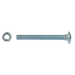 Carriage / Coach Bolt with Nut - M8 x 50mm - Zinc Plated - Pack of 10