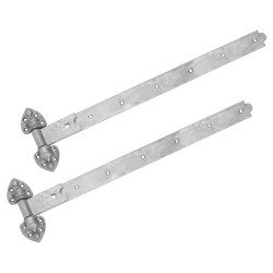 Heavy Duty Reversible Hook & Band Gate Hinge - 450 x 50mm - Galvanised - Pair