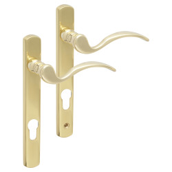 Carlisle Brass uPVC Scroll Multipoint Door Handle - 92mm c/c - LH - Pol Brass