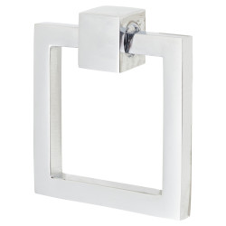 Heritage Brass by M Marcus Square Ring Cabinet Drop Handle - 50 x 55mm - Polished Chrome