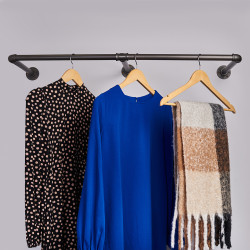 Altro 1/2" Long Pipe Wardrobe Rail Kit - Grey