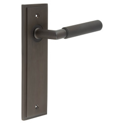 Burlington by Frelan Dark Bronze Fire Rated Latch Door Handles - Piccadilly - 200 x 55mm