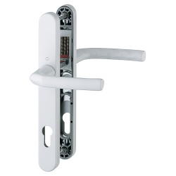 Hoppe Birmingham 1117/3810N uPVC Multipoint Door Handle - Long Plate - 92mm c/c - 44mm door - White