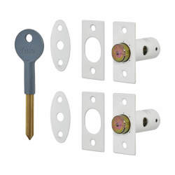 Yale 8001 Wooden Window Bolt - White - Pack of 2 with 1 Key