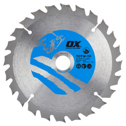 OX TCT Circular Saw Blade - 165 x 20mm - 24T - Wood - Thin Kerf