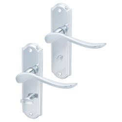 Hampstead Polished Chrome Scroll Bathroom Door Handles - Turin Range - 170 x 46mm