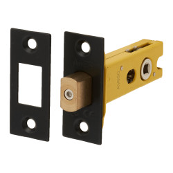 Altro 5mm Tubular Bathroom Deadbolt - 76mm Case - 57mm Backset - Square - Matt Black