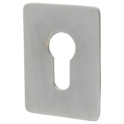 Jumbo Adhesive Fixing Escutcheon - 65.5 x 47.6mm - Euro - Satin Chrome