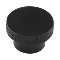 Hoxton by Frelan Wenlock Knurled Round Cabinet Knob - 40mm Diameter - Black