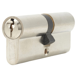 Yale 6 Pin 80mm Euro Double Cylinder - 40 + 40mm - Satin Nickel - Keyed to Differ
