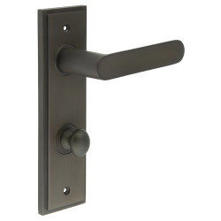 Burlington by Frelan Dark Bronze Fire Rated DIN Bathroom Door Handles - Kensington - Inner 1 - 200 x 55mm