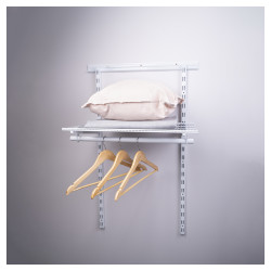 Altro Wardrobe Kit - 1 Bay & 1 x Ventilated Wire Shelf - White