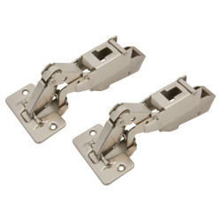 Blum CLIP Top Wide Angle Cabinet Hinge - 170° - Un-Sprung - Half Overlay - Zinc Plated - Pair