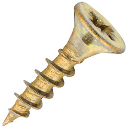 SiDAX General Purpose Pozi Countersunk Wood Screws - 3.5 x 15mm - Yellow Zinc - Pack of 200