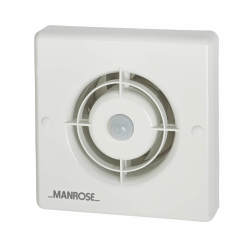 Manrose XF100PIR Axial Extractor Fan with PIR Motion Sensor - 4"/100mm - White