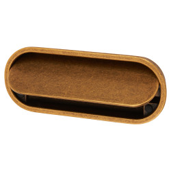 Altro Eccles Oval Flush Cabinet Pull Handle - 117 x 47mm - Antique Brass