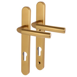Hoppe Birmingham 1117/3811N uPVC Multipoint Door Handle - Short Plate - 92mm c/c - 70mm door - Gold