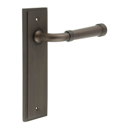 Burlington by Frelan Dark Bronze Fire Rated Latch Door Handles - Highgate - 200 x 55mm