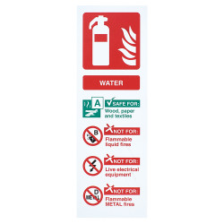 Altro Water Extinguisher Sign - 100 x 300mm - Rigid Plastic