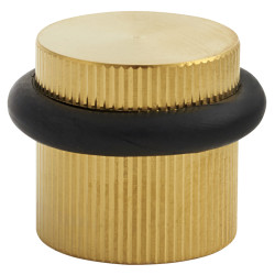Hampstead Lines Floor Door Stop - 22 x 22mm - PVD Satin Brass