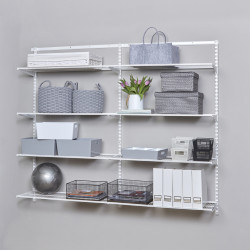 elfa Wardrobe & Storage Starter Kit - 2 Bay, 8 Ventilated Wire Shelf - 1855 x 1532 x 320mm - White