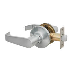 Altro Satin Chrome Return to Door Hotel Passage Door Handles on Round Rose Set