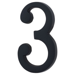 Heritage Brass 76mm Concealed Screw Fix Door Numeral - 3 - Matt Black