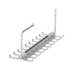 elfa Top Track System - Click In Gliding Tie and Belt Rack - 125 x 145mm - Silver